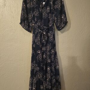 Maternitt Motherhood Navy and Cream Floral Maxi Dress